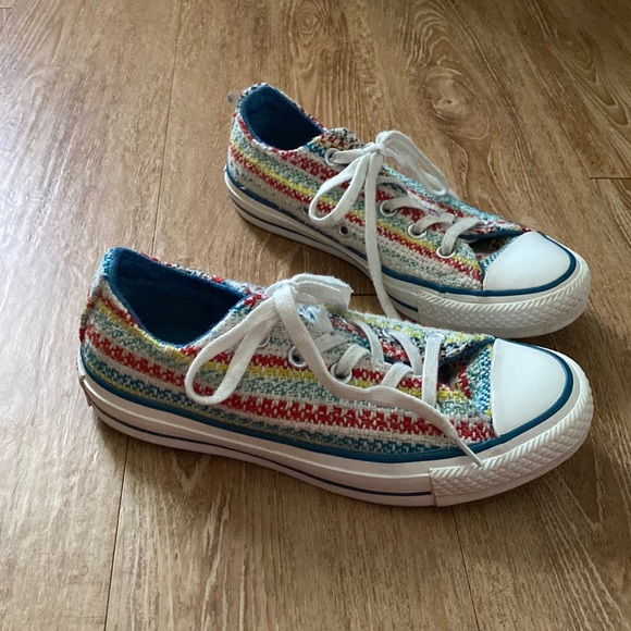 Converse Shoes - Tweed striped Converse All Star tennis shoes US size 5